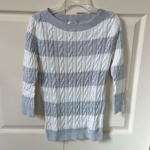 LOFT XS cable knit 3/4 sleeve sweater
